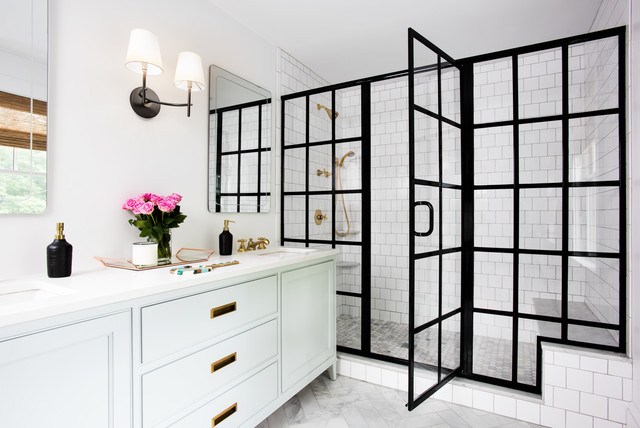 Black framed shower